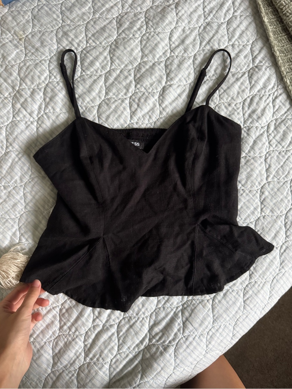 Express Black Peplum Cami with Adjustable Straps